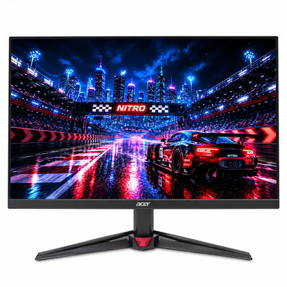 Acer Nitro VG270U Z2 27 Inch QHD 275Hz IPS Gaming Monitor straight front view displaying neon night supercar racing game -tpstech.in