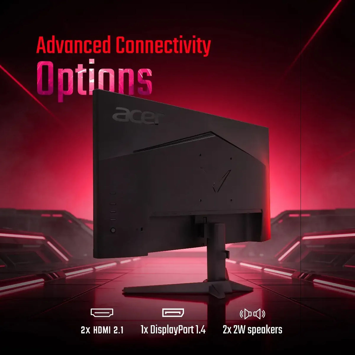 Acer Nitro VG270U Z2 27 Inch QHD 275Hz IPS Gaming Monitor feature collage showcasing 275Hz refresh rate 250 nits brightness and 178 degree viewing angles -tpstech.in
