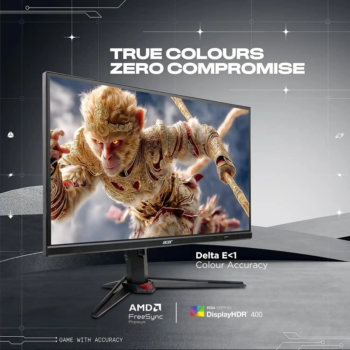 Acer Nitro XV272K V5 27 Inch 4K UHD 160Hz Gaming Monitor featuring Delta E less than 1 colour accuracy and DisplayHDR 400 -tpstech.in