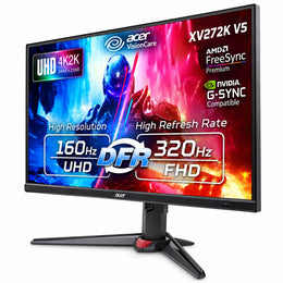 Acer Nitro XV272K V5 27 Inch 4K UHD 160Hz Gaming Monitor perspective hero view showing FreeSync Premium and G-Sync compatibility -tpstech.in