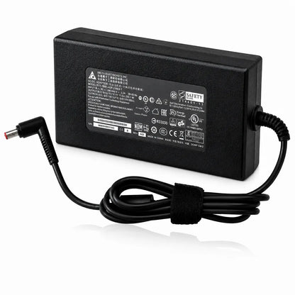 Left angle view of ACER OEM 230W 19.5V 11.8A laptop charger adapter with 5.5mm × 1.1mm barrel connector and integrated power cable.