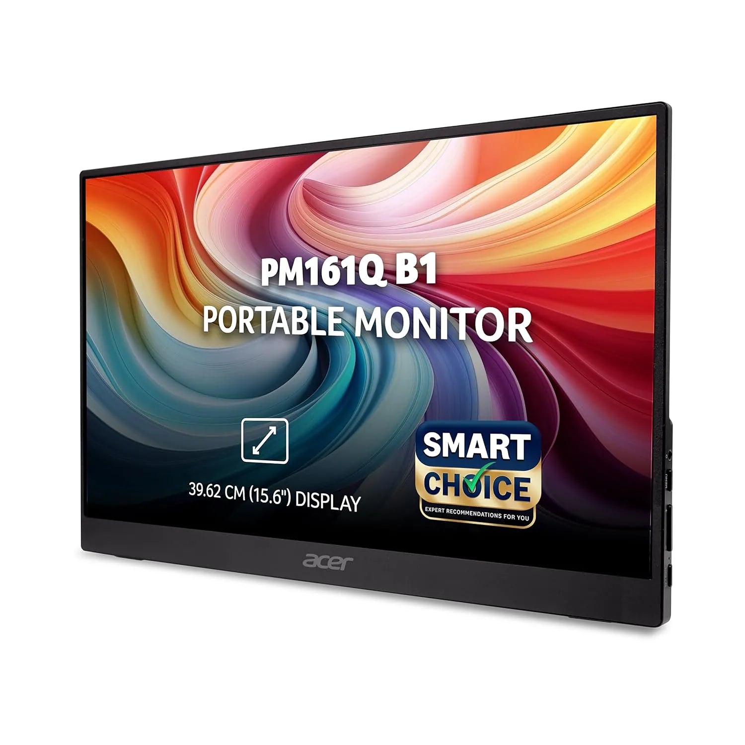 Acer PM161Q B1 15.6 inch portable monitor front view with Full HD display -tpstech.in