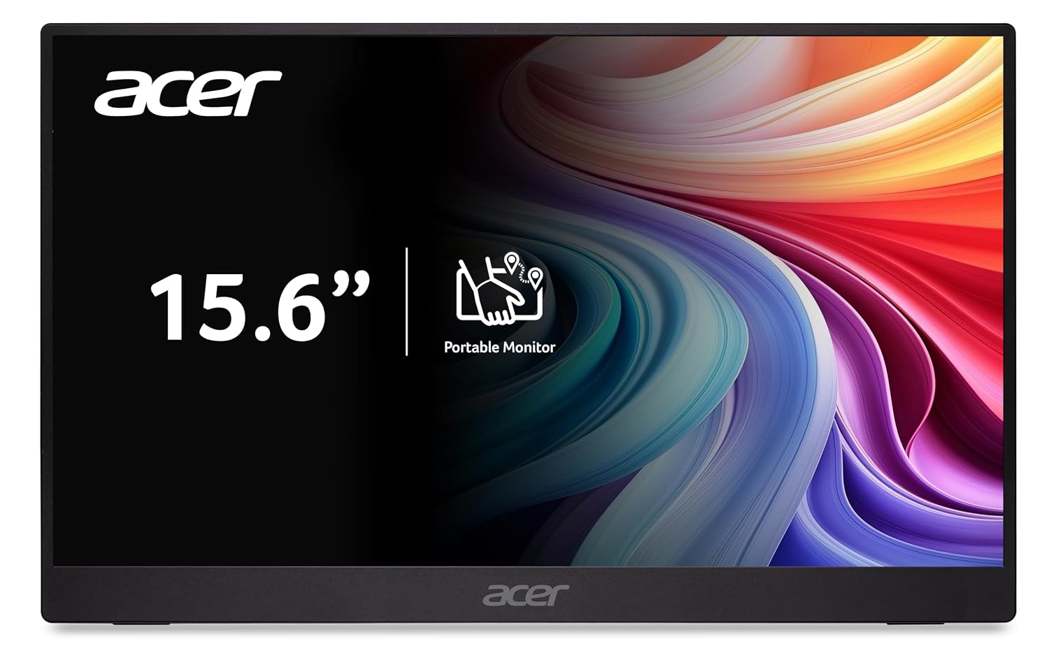 Acer PM161Q B1 15.6 inch portable monitor product front view with portable monitor branding -tpstech.in