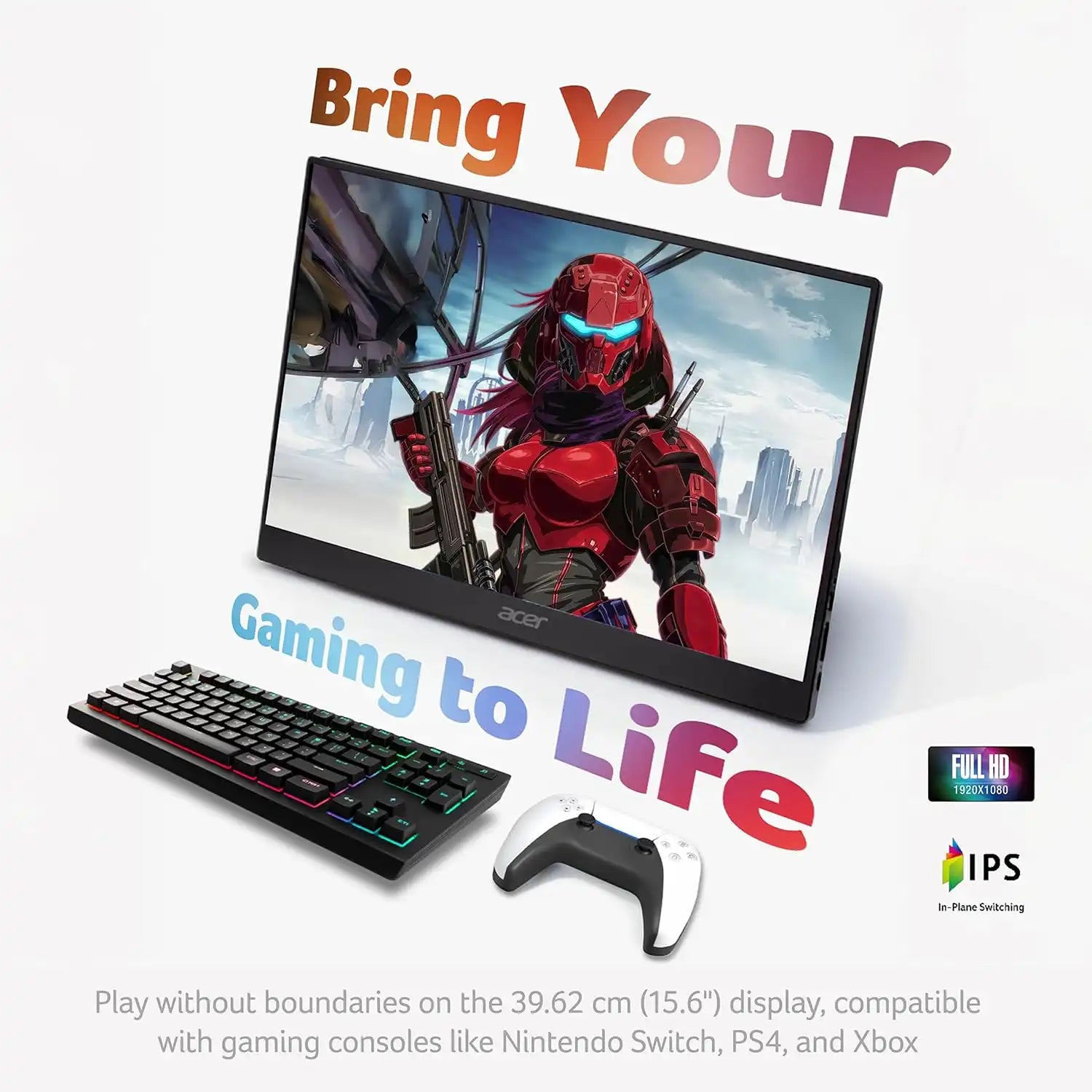 Acer PM161Q B1 Full HD portable monitor for gaming with compatible consoles and portable devices -tpstech.in