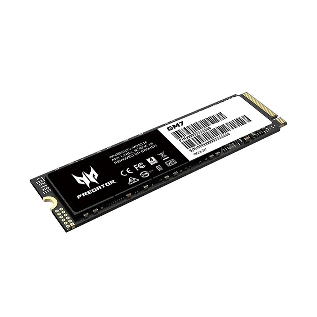 Acer Predator GM7 512GB PCIe 4.0 NVMe M.2 2280 Internal SSD rear angled view highlighting PCB layout and PCIe Gen4 connector -tpstech.in