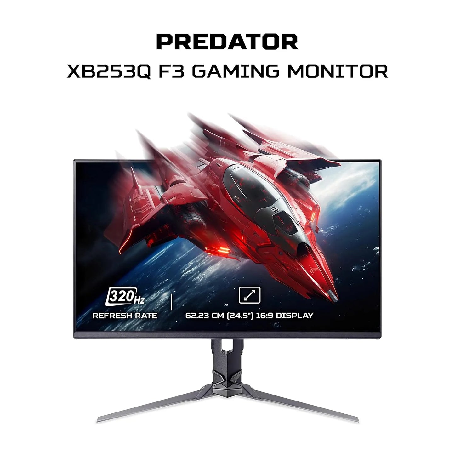 Acer Predator XB253Q F3 24.5 inch FHD gaming monitor with 320Hz refresh rate front view -tpstech.in