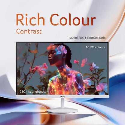 Acer SA222Q G3 21.5-Inch FHD IPS Monitor displaying rich 16.7M colors with 250 nits brightness and high contrast -tpstech.in