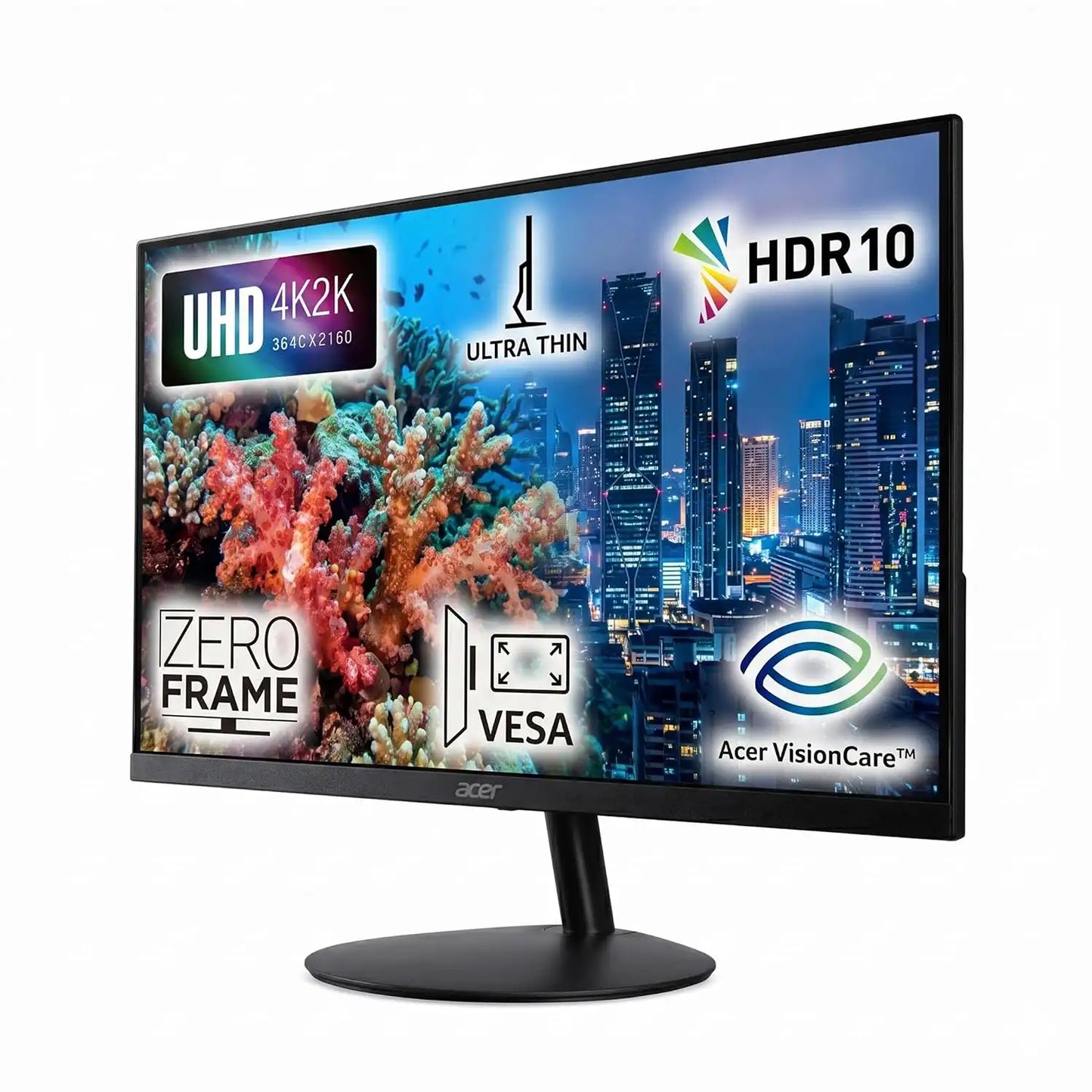 Acer SA322QK 31.5 inch 4K UHD VA monitor with ZeroFrame design HDR10 VESA mount and Acer VisionCare-tpstech.in