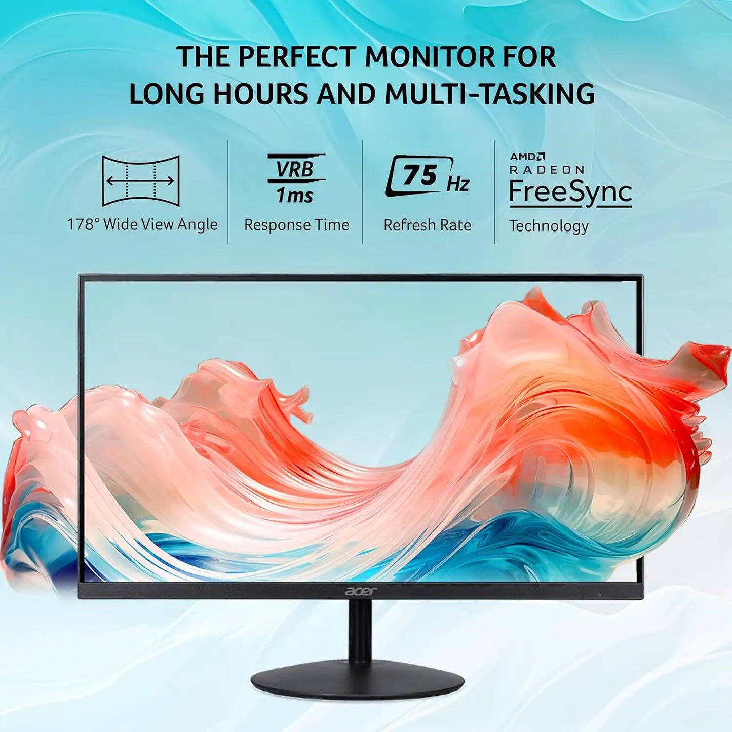 Acer SA322QU E 31.5 Inch WQHD IPS Monitor with 178 degree viewing angle 1ms VRB 100Hz refresh rate and AMD FreeSync -tpstech.in