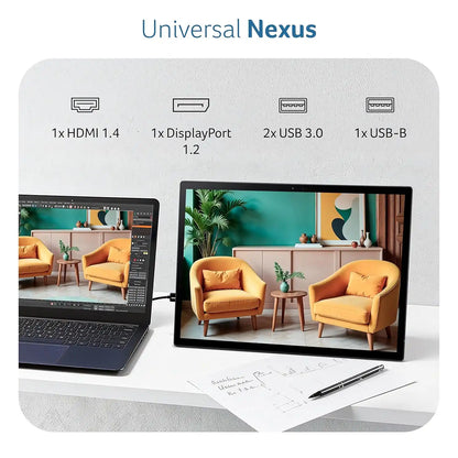 Acer UT242Y 23.8 Inch Full HD Touch Screen Monitor connected to laptop highlighting HDMI DisplayPort and USB ports -tpstech.in