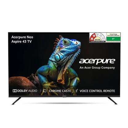 Front view of Acerpure AP43FG41BASN5 43 Inch Full HD Smart TV with Dolby Audio, Chromecast and voice control remote -tpstech.in