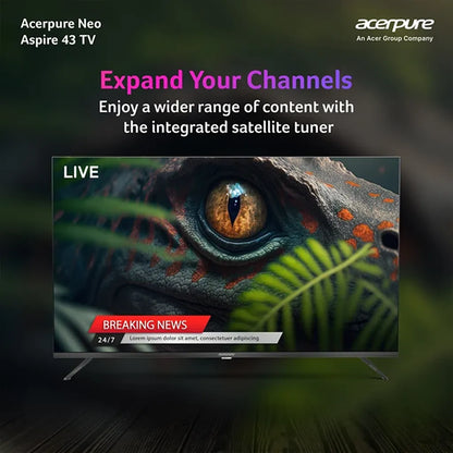 Acerpure AP43FG41BASN5 43 Inch Full HD Smart TV with integrated satellite tuner for expanded channel access -tpstech.in