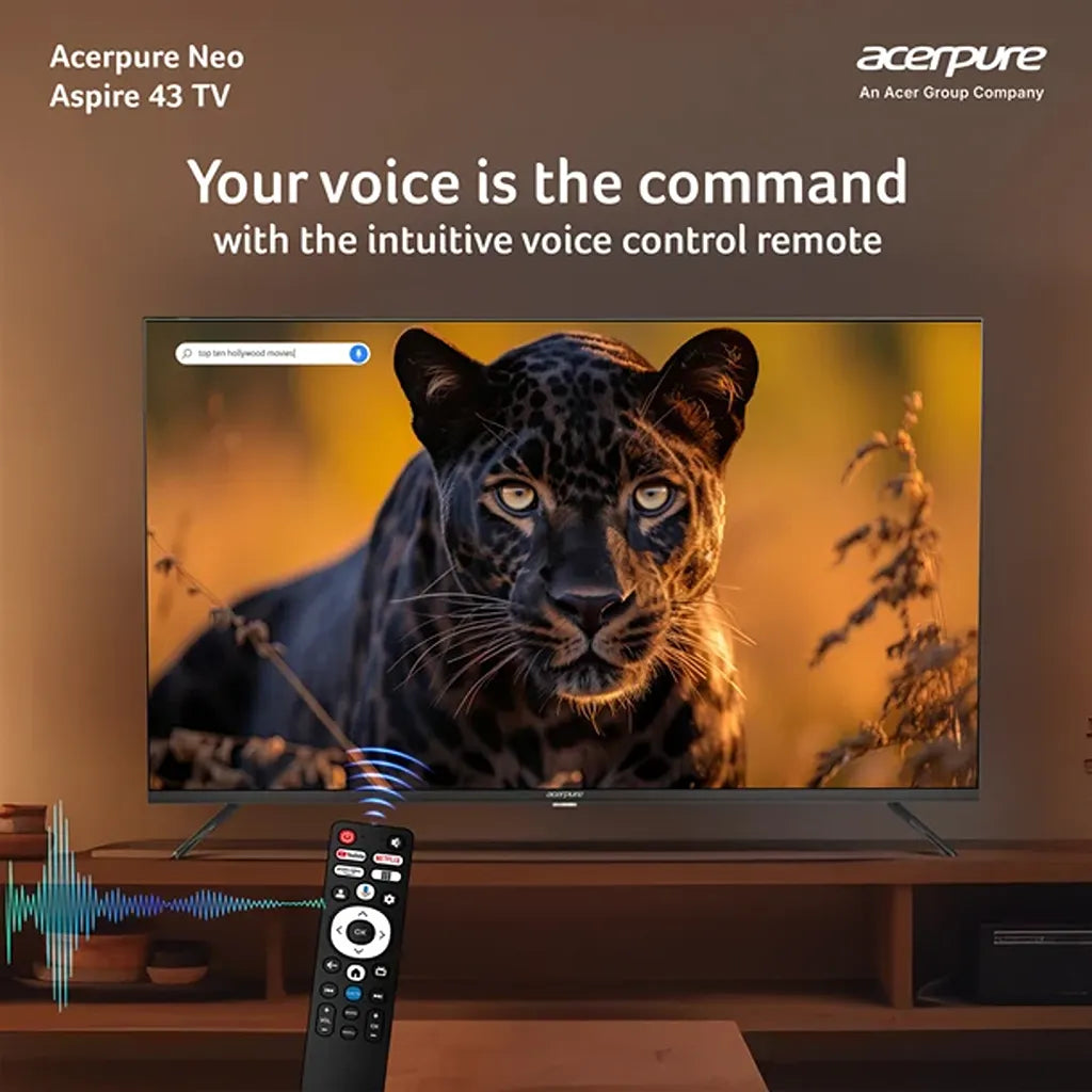 Acerpure AP43FG41BASN5 43 Inch Full HD Smart TV with voice control remote for hands-free navigation -tpstech.in