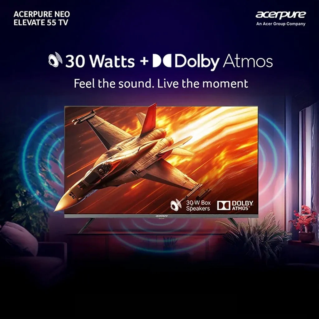 Acerpure AP55UG75PELN5 55 inch Smart TV with 30W speakers and Dolby Atmos audio -tpstech.in
