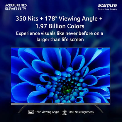 Acerpure AP55UG75PELN5 55 inch TV with 350 nits brightness, 178 degree viewing angle and 1.97 billion colors -tpstech.in