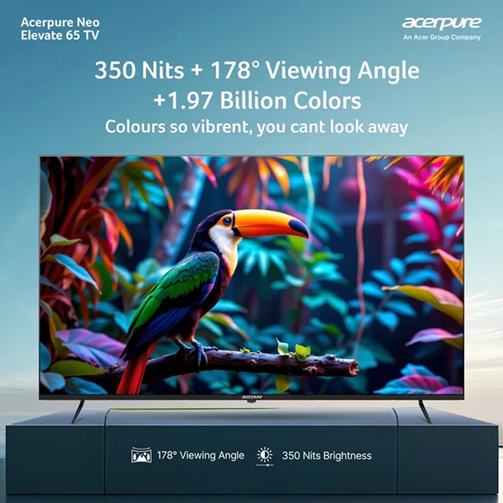 Acerpure AP65UG75PELN5 65 inch TV with 350 nits brightness and 178 degree viewing angle -tpstech.in