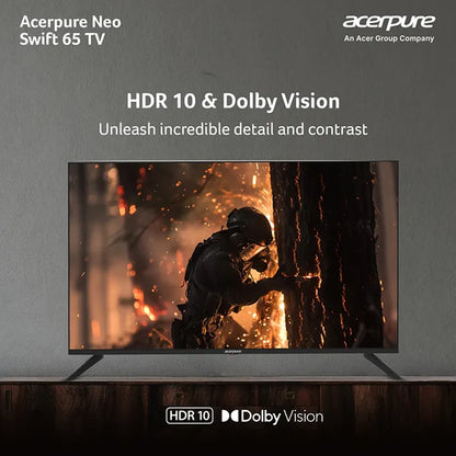 Acerpure AP65UG75PSFN5 65 inch 4K Smart TV with HDR10 and Dolby Vision display technology -tpstech.in