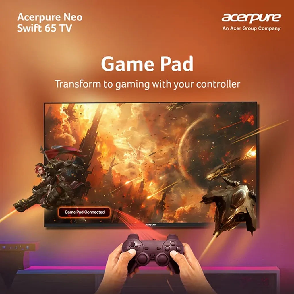 Acerpure AP65UG75PSFN5 65 inch gaming Smart TV with gamepad controller support -tpstech.in