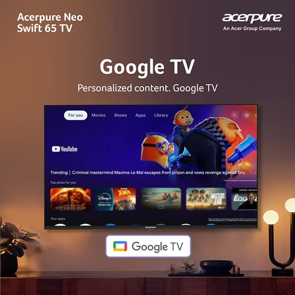 Acerpure AP65UG75PSFN5 65 inch Smart TV with Google TV interface and personalized content -tpstech.in