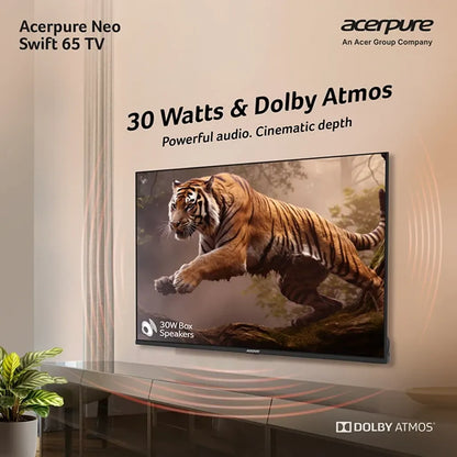 Acerpure AP65UG75PSFN5 65 inch Smart TV with 30W speakers and Dolby Atmos audio -tpstech.in