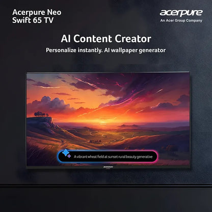 Acerpure AP65UG75PSFN5 65 inch Smart TV with AI Content Creator and AI wallpaper generation feature -tpstech.in