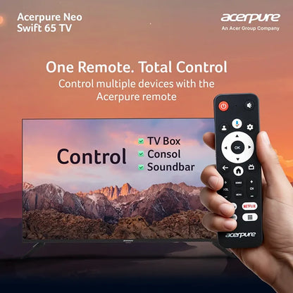 Acerpure AP65UG75PSFN5 65 inch Smart TV with voice control remote for convenient device control -tpstech.in