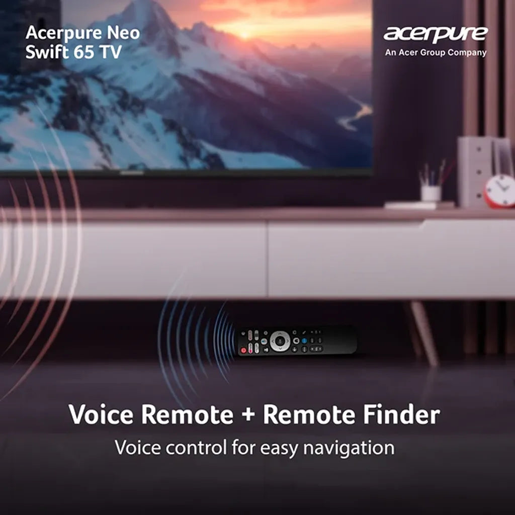 Acerpure AP65UG75PSFN5 65 inch Smart TV with voice remote and remote finder feature -tpstech.in