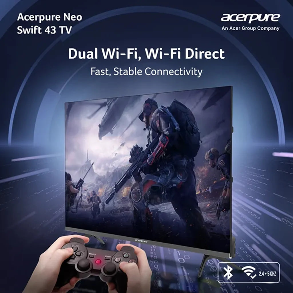 Acerpure Swift Neo 43 Inch Google TV with dual-band Wi-Fi and Bluetooth connectivity -tpstech.in