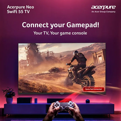 Acerpure Swift Neo 55 Inch Smart Google TV with Game Pad support for console gaming -tpstech.in