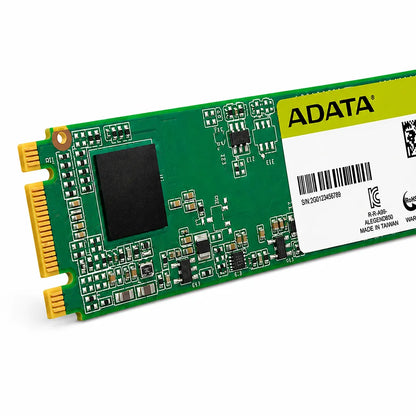 Close-up image of Adata Ultimate SU660 512GB Internal 3D NAND M.2 SATA SSD showing detailed PCB components, controller chip, and product label.