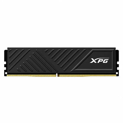 ADATA XPG GAMMIX D35 DDR4 16GB (1x16GB) 3200MHz desktop RAM front view with black aluminum heat spreader on white background.