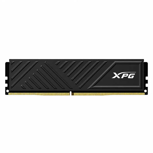 ADATA XPG GAMMIX D35 DDR4 16GB (1x16GB) 3200MHz desktop RAM front view with black aluminum heat spreader on white background.