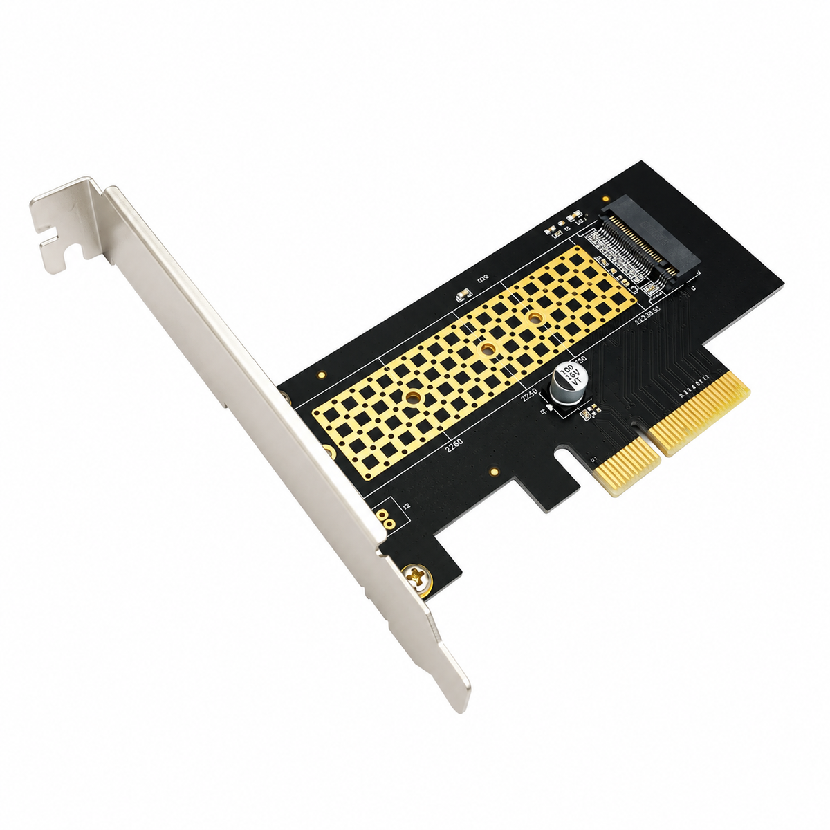 Aditron AI-DA201N 1P PCIe M.2 NVMe SSD Adapter Right Isometric View -tpstech.in