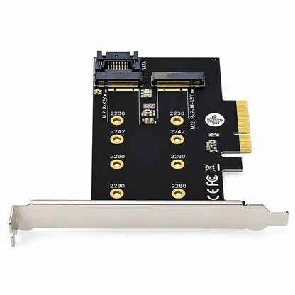 Aditron AI-DA202N 2P PCIe NVMe SSD Adapter PCIe 3.0 x4 Front Bracket View -tpstech.in