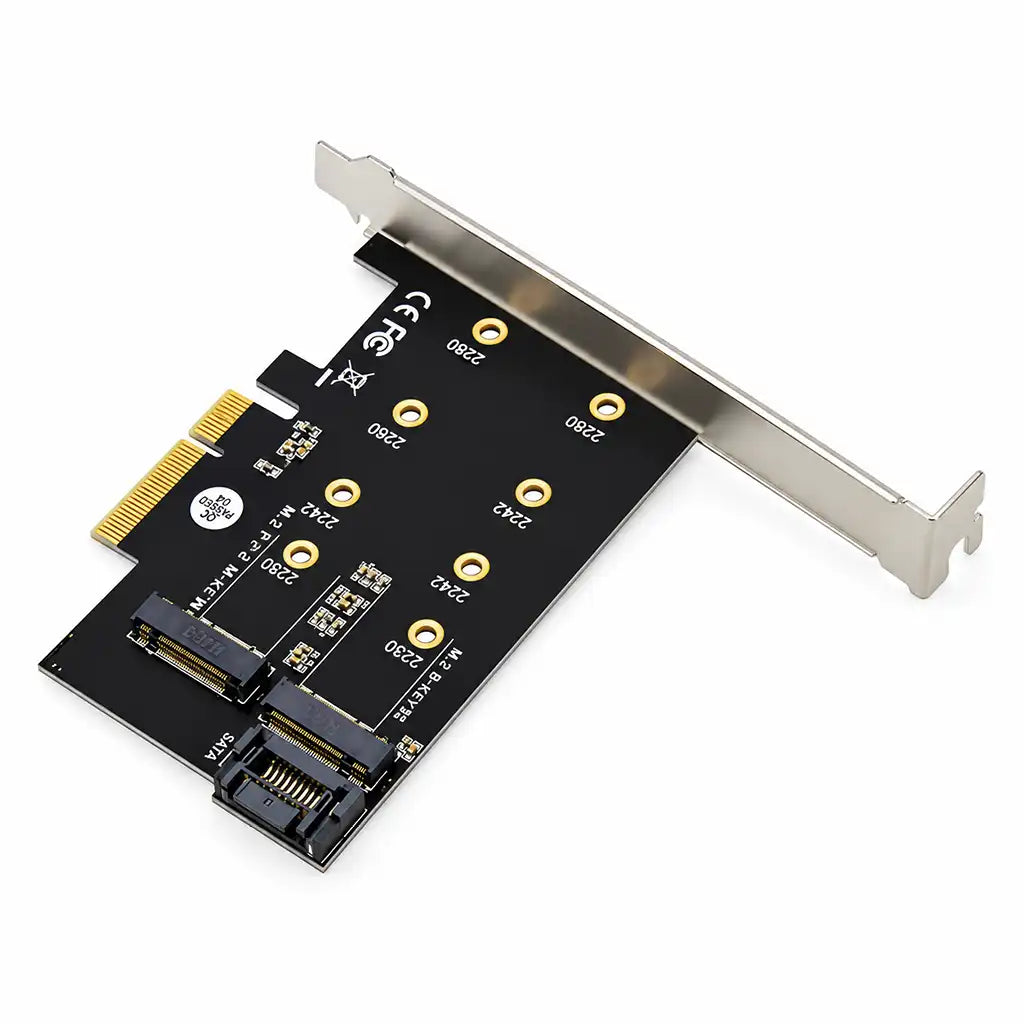 Aditron AI-DA202N 2P PCIe NVMe SSD Adapter PCIe 3.0 x4 Isometric Angle View -tpstech.in