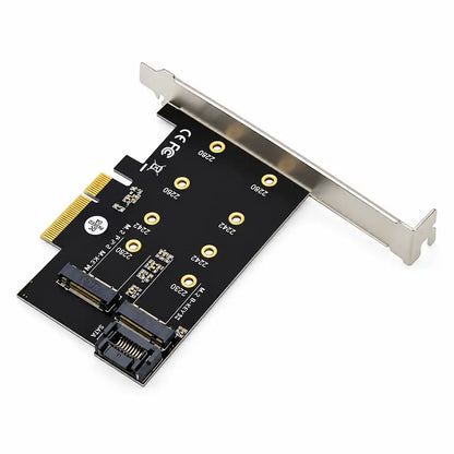 Aditron AI-DA202N 2P PCIe NVMe SSD Adapter PCIe 3.0 x4 Isometric Angle View -tpstech.in