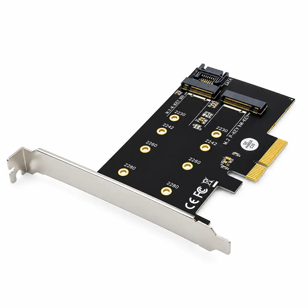 Aditron AI-DA202N 2P PCIe NVMe SSD Adapter PCIe 3.0 x4 Slanted Perspective View -tpstech.in
