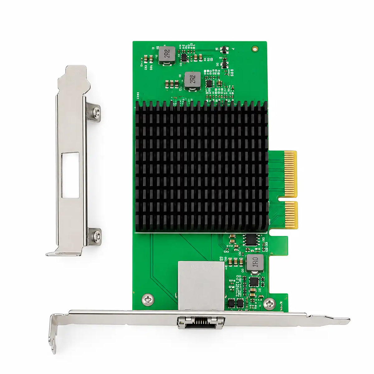 Aditron AI-LA1001 T1 PCIe x4 10G Network Adapter PCB Top Down Layout with Extra Bracket -tpstech.in