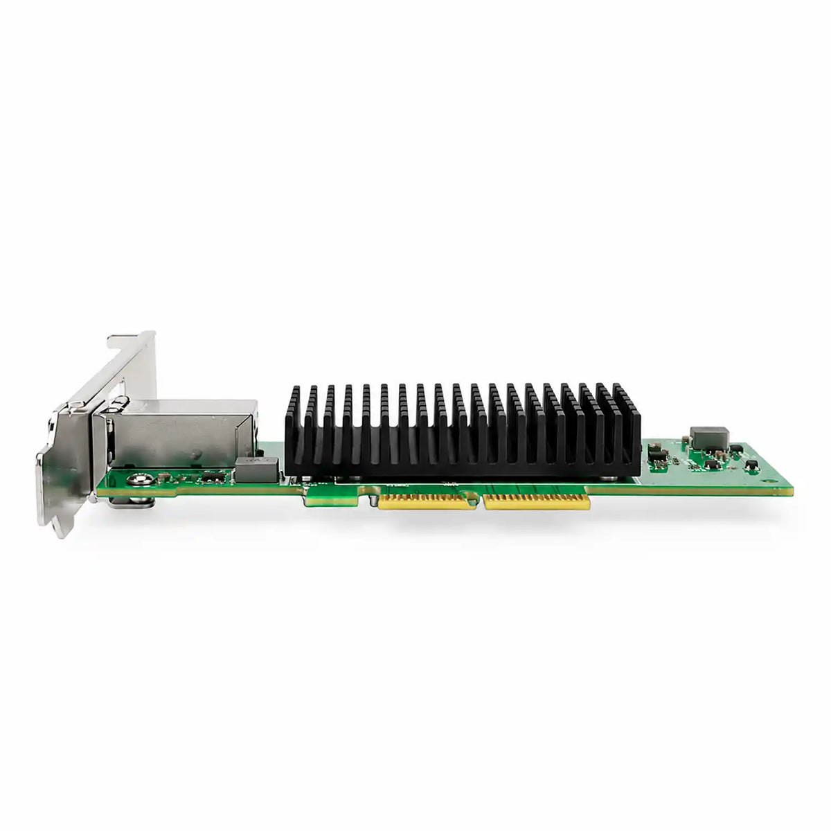 Aditron AI-LA1001 T1 PCIe x4 10G Network Adapter Side Profile View with Black Heatsink -tpstech.in