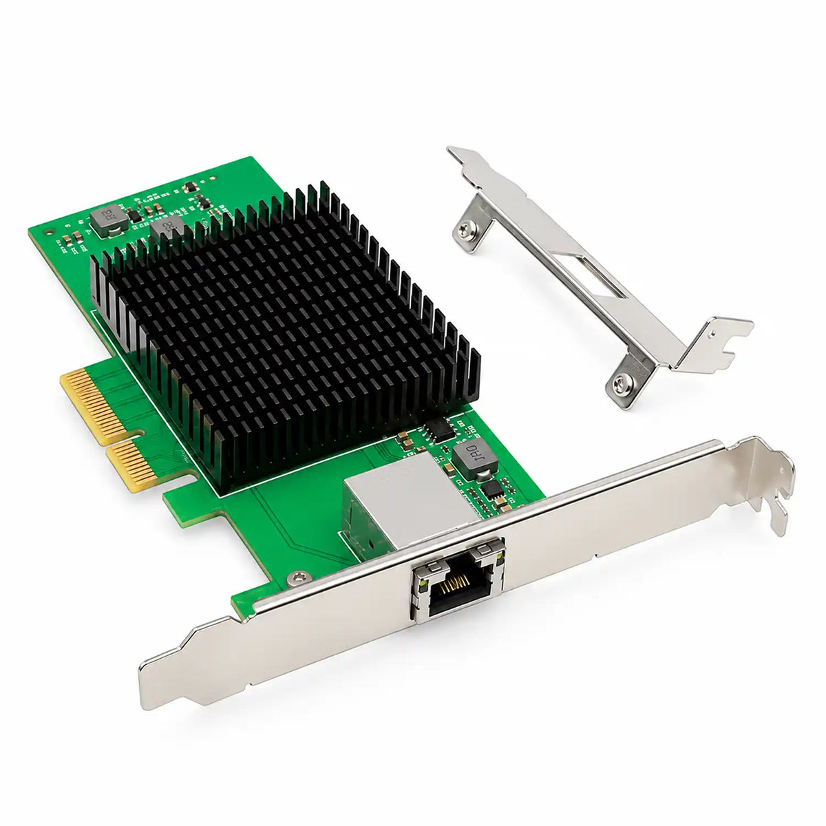 Aditron AI-LA1001 T1 PCIe x4 10G Network Adapter with Low Profile Bracket Left Angled View -tpstech.in