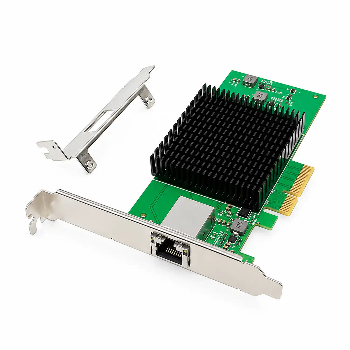Aditron AI-LA1001 T1 PCIe x4 10G Network Adapter with Low Profile Bracket Right Angled View -tpstech.in