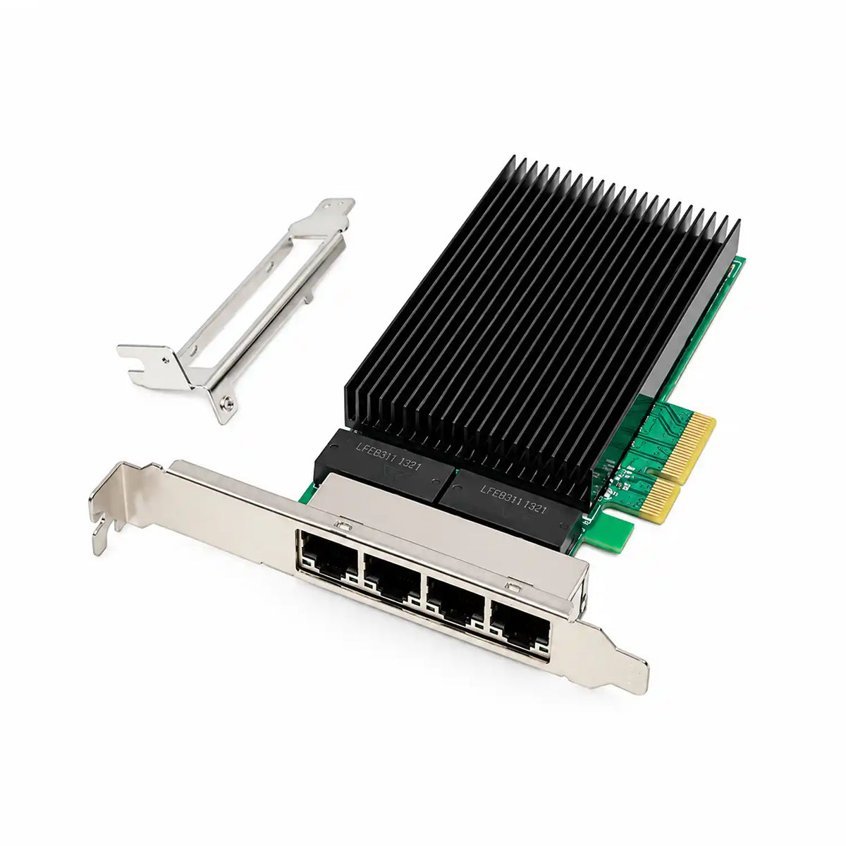Aditron AI-LI 253 T4 Intel I226 Quad Port 2.5G Ethernet Server NIC with Low Profile Bracket Angled View -tpstech.in