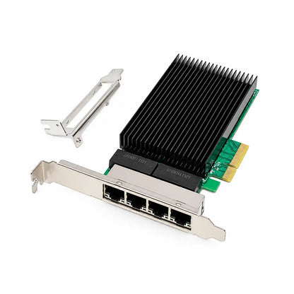 Aditron AI-LI 253 T4 Intel I226 Quad Port 2.5G Ethernet Server NIC with Low Profile Bracket Angled View -tpstech.in