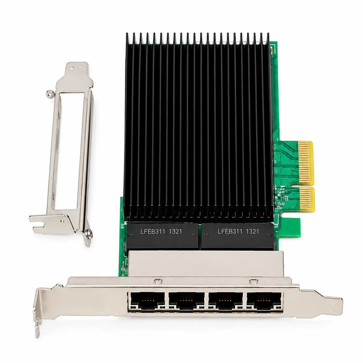 Aditron AI-LI 253 T4 Intel I226 Quad Port 2.5G Ethernet Server NIC Top Black Heatsink View -tpstech.in