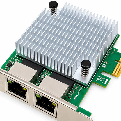Aditron AI-LR102 T2 Dual Port Gigabit PCIe LAN Card Aluminum Heatsink and PCB Close Up -tpstech.in