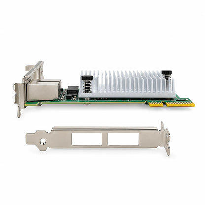 Aditron AI-LR102 T2 Dual Port Gigabit PCIe LAN Card Side Profile View with Aluminum Heatsink -tpstech.in