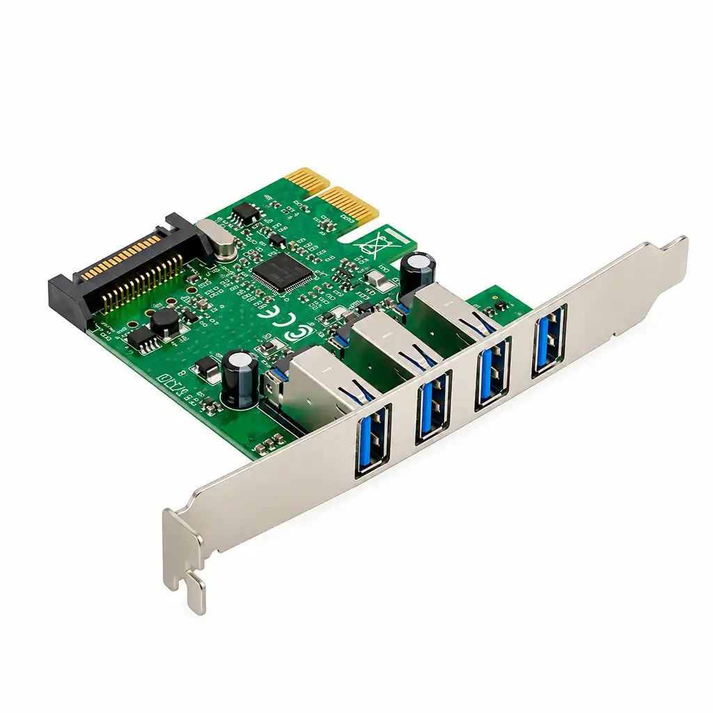 Aditron AI-U402 4P PCIe USB 3.0 Expansion Card Bracket Side Isometric View -tpstech.in