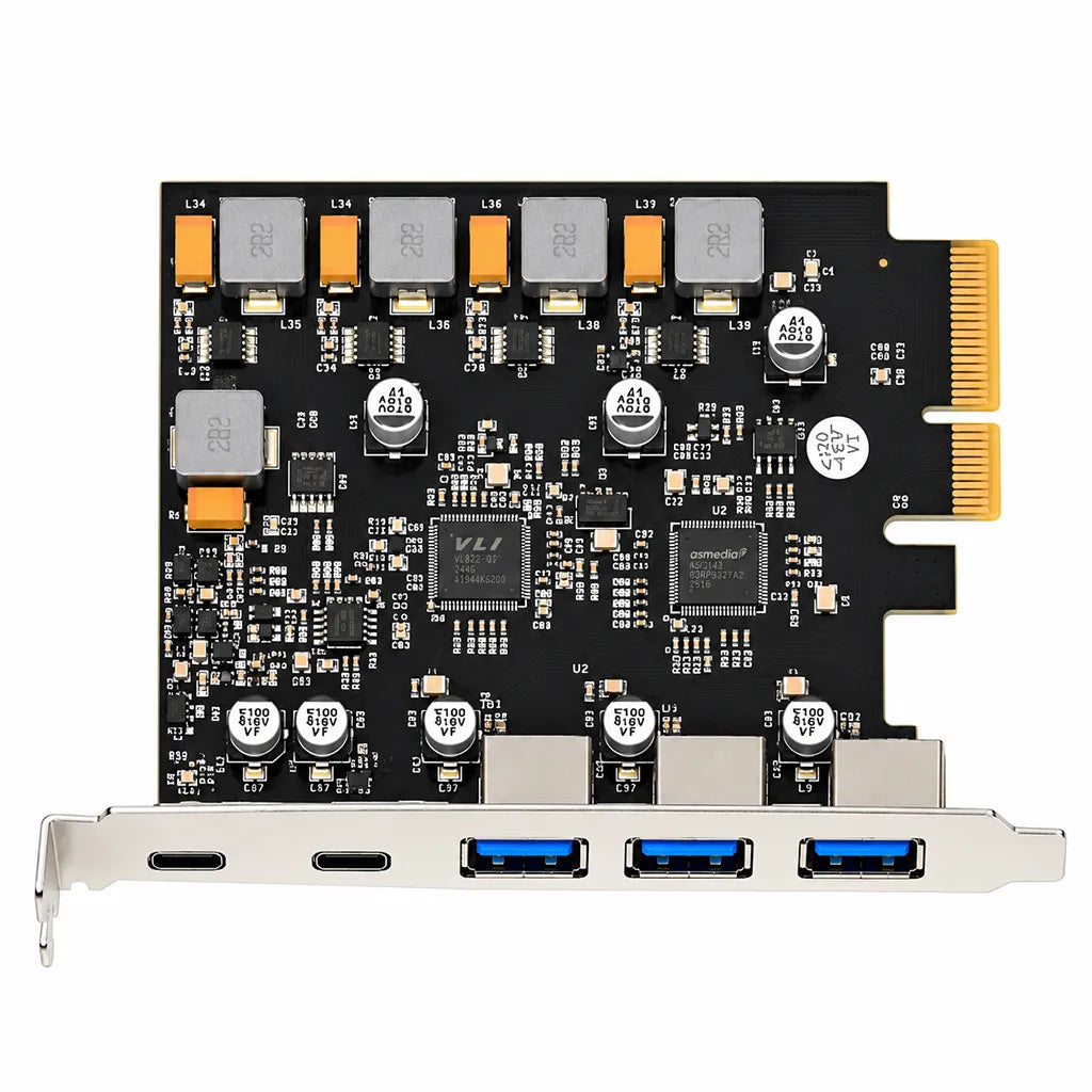 Aditron AI-U403 3A2C USB 3.1 10Gbps PCIe Adapter Card PCB Circuit Board Top Down Layout -tpstech.in