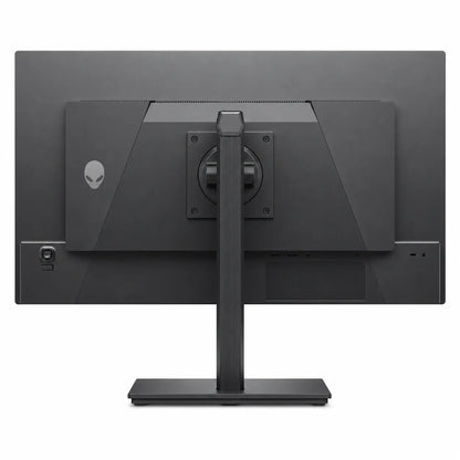 Alienware AW2726DM gaming monitor rear view showcasing minimalist Alienware design and stand