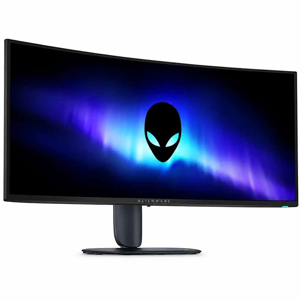 Alienware AW3426DW 34" QD-OLED Gaming Monitor 280Hz G-SYNC front right perspective angle view on stand -tpstech.in